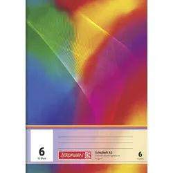 BRUNNEN Schulheft Schulheft A5 16 Blatt blanko mit Linienblatt Lineatur 6