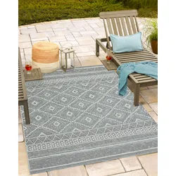 Teppich THE CARPET "Calgary", grau, B:67cm H:1mm L:180cm, Polypropylen, Teppiche, Teppich, moderner robuster In und Outdoor Teppich