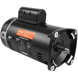 VEVOR 1 PS Poolpumpenmotor, 56Y Rahmen, 115V(9 Ampere)/230V(4.5 Ampere) 3450U/min, 60Hz, 1.25 Betriebsfaktor, 90μF/250V Kondensator, CCW Rotation Vierkantflansch Ersatzmotor