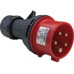 Stecker IP44 5-polig, 32 A 400 V - rot/grau - Schraubklemmen