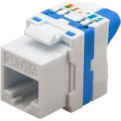 Goobay Keystone Modul RJ45 CAT 6A, UTP - 16,7 mm Breite, Klemmleiste für LSA Montage (werkzeugfrei), drehbarer Aufsatz
