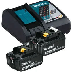 Makita Ladegerät Schnellladegerät - DC18RC - 14,4-18V - 2x BL1830 Akku 18V 3AH