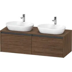 Duravit Ketho.2 Konsolenwaschtischunterbau wandhängend Nussbaum dunkel Matt 1400x550x459 mm - K24888 K24888B21210000