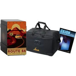 XDrum Design Series Cajon "Route 66" Set inkl. Tasche + Schule