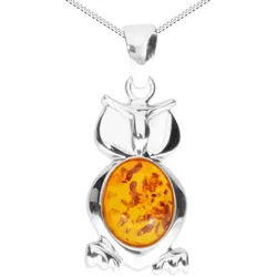 OSTSEE-SCHMUCK Kette mit Anhänger Ostsee-Schmuck Kette mit Anhänger Eule Kette mit Anhänger Eule (2-tlg) silberfarben 45 cm