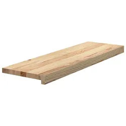 vidaXL Stufenmatte Treppenstufen 2 Stk. Unbehandelt 80x25x2 cm Massivholz Eiche, Rechteckig, Höhe: 2 mm beige