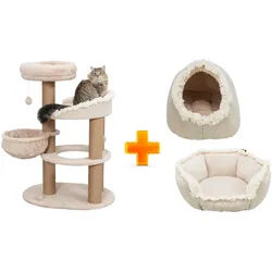 Trixie Kratzbaum Boho & Höhle Boho und Kuschelbettchen Boho - Vorteils-Paket