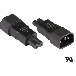 GC PA-1470S - Netzadapter, Kaltgerätestecker, C14, C7, schwarz