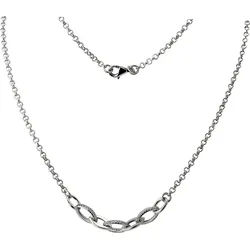 SilberDream Silberkette SilberDream Collier Ovale Zirkonia weiß (Halskette), Damen Kette Ovale 925 Sterling Silber, Farbe: silber, weiß silberfarben