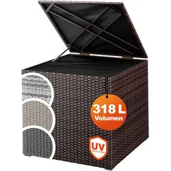 Gartenbox Polyrattan 318L Braun mit Innenverkleidung wetterfest