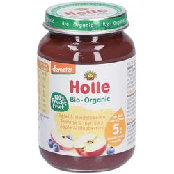 Holle Bio Apfel & Heidelbeeren 190 g – Babygläschen ab dem 5. Monat
