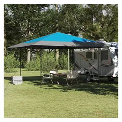 furnicato Pavillon Blauer Pop-up 395x395x251 cm mit Stoff blau