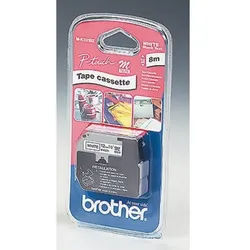 Brother Druckerband Schriftband M-K231 (12 mm, Schwarz auf Weiß)