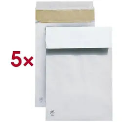 Steinmetz 5 Polsterfaltentaschen C4, mit Spitzboden weiß, 22.9x32.4 cm
