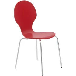 CLP Besucherstuhl Holz rot , Rot , Metall , 43x86x45 cm , Büromöbel, Bürostühle, Besucherstühle