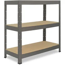 shelfplaza PRO 90x75x50 cm Schwerlastregal in grau mit 3 Böden und 200 kg Traglast pro Boden