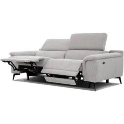 RELAXSOFA FIERO 3-Sitzer mit 2 Relaxfunktionen, hellgrau
