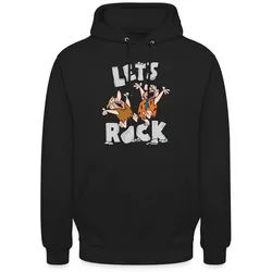 Spreadshirt Hoodie The Flintstones Fred Und Barney Let's Rock Unisex Hoodie (1-tlg) schwarz L