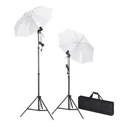 vidaXL Fotohintergrund, Fotostudio-Set mit Leuchten, Schirmen, Hintergrund, Reflektor