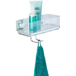 WENKO Vacuum-Loc® Wandablage mit Haken Mod. Quadro Edelstahl