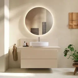 Duravit Balcoon Konsole BA90570IEIE0000 100 x 55 x 37 cm, 1 Ausschnitt, Becken Mitte, Sandbeige matt