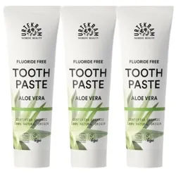 Urtekram Zahncreme Aloe Vera Zahnpasta Fluoridfrei Tube 3x75 ml