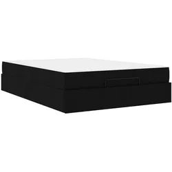 vidaXL Bett Bettgestell mit Matratze 2 pcs Schwarz Stoff (2-tlg) schwarz