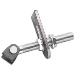 SO-TECH® Torbeschlag Torscharnier verstellbar M16 - M24 mit 2 Anschweißlaschen (2 St) silberfarben