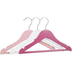 My Baby Lou Kinderkleiderbügel , Rosa, Weiß, Hellrosa , Holz, Metall , Ahorn , Hartholz , 30x19x1.2 cm , Haken drehbar , Babymöbel & Kindermöbel, Babyzimmer, Kinderzimmer Deko