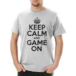 Urban Backwoods Print-Shirt Keep Calm And Game On Herren T-Shirt Geek Nerd Gamer Admin Repair Mr. (1-tlg) RPG Robot Role Play grau XL