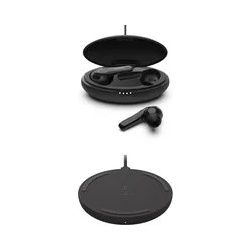 Belkin SOUNDFORM Move Plus - True Wireless Earbuds + kabelloses Ladecase + BoostCharge Drahtloses Ladegerät (10 W)