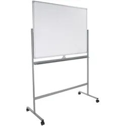 Mid.you Whiteboard , Silberfarben, Weiß , Metall , 128x187x54 cm , abwischbar , Büromöbel, Bürobedarf