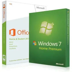 Windows 7 Home Premium + Office 2013 Home & Student Vollversion