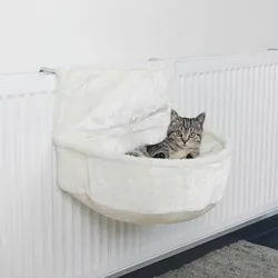 Trixie Katzenbett, am Heizkörper aufgehängt, Plüsch, 45 × 13 × 33 cm, weiß