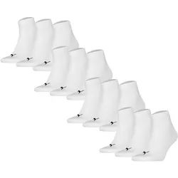 Kurzsocken PUMA "Socken Quarter Plain 12P 12er Pack", Herren, Gr. 35-38, braun (weiß), Obermaterial: 68% Baumwolle CO. 18% Polyamid PA. 12% Polyester PES. 2% Elasthan EL., Socken