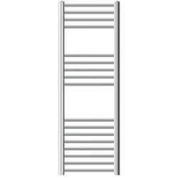 LuxeBath Elektrischer Badheizkörper Sahara 400x1200 mm Chrom, gerade, 900W, Thermostat, Handtuchheizkörper mit Seitenanschluss