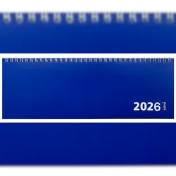 2026 ADINA Tischquerkalender 1W2S blau Kartondeckel 30x10cm