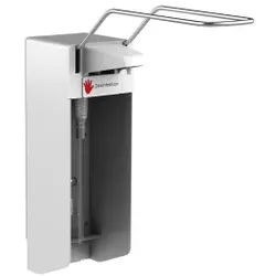 Desinfektionsmittelspender UNI-PRO 10K XLW, Kunststoffpumpe, Seifen- und Desinfektionsspender mit extra langem Hebel, Aluminium-Gehäuse, weiß beschichtet, 1000 ml