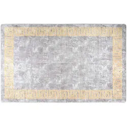 vidaXL Teppich Waschbar Grau 160x230 cm Rutschfest