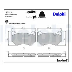 Bremsbelagsatz DELPHI LP3511, Vorne
