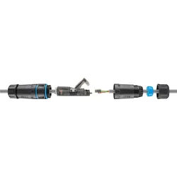 Goobay Outdoor (IP68) Netzwerkkabel-Verbinder, CAT 6A UTP ungeschirmt - staub- und wasserdicht, Klemmleiste für LSA Montage (werkzeugfrei)