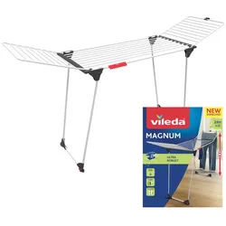 Vileda Wäscheständer 162648 Magnum 24 m Wäschetrockner, Trockenfläche 24 m XXL-Stahlseile weiß