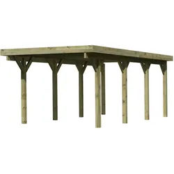 Karibu Carport Einzelcarport Classic Einzel 2 Stahldach o. Rundbögen (Holzcarport)