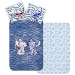 Wisam Bettwäsche Disney Lilo und Stitch Kinderbettwäsche 100×135 cm, 40×60 cm, 100% Baumwolle, Bettwäsche-Set für Kinder 100% Baumwolle