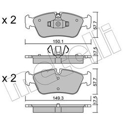 METELLI Bremsbeläge Vorne Rechts Links für BMW 3 1