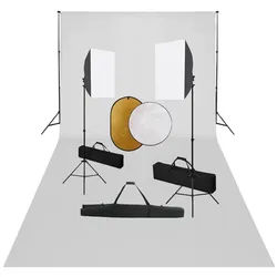 vidaXL Fotostudio-Box 600 x 300 cm Fotostudio Set mit Softbox-Leuchten Hintergrund und Refle bunt