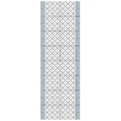 Bilderdepot24 Teppich Teppich Vinyl Flur Küche Fliesen Muster funktional lang modern, Läufer - grau glatt, nass wischbar (Schmutz, Tierhaare) Saugroboter & Bodenheizung geeignet grau 30 cm x 90 cm