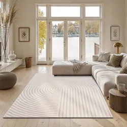 Teppich THE CARPET "Knight", beige, B:140cm H:12mm L:200cm, Polyester, Teppiche, Teppich, moderner Wohnzimmer Teppich elegant glänzender Flor