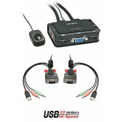 LINDY 2 Port VGA, USB 2.0 & Audio Cable KVM Switch