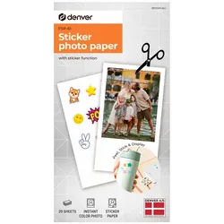 Selbstklebendes Fotopapier für CH12512 Bluetooth Farbdrucker - 20 Stück hochwertige Sticker für brillante Fotos und Aufkleber